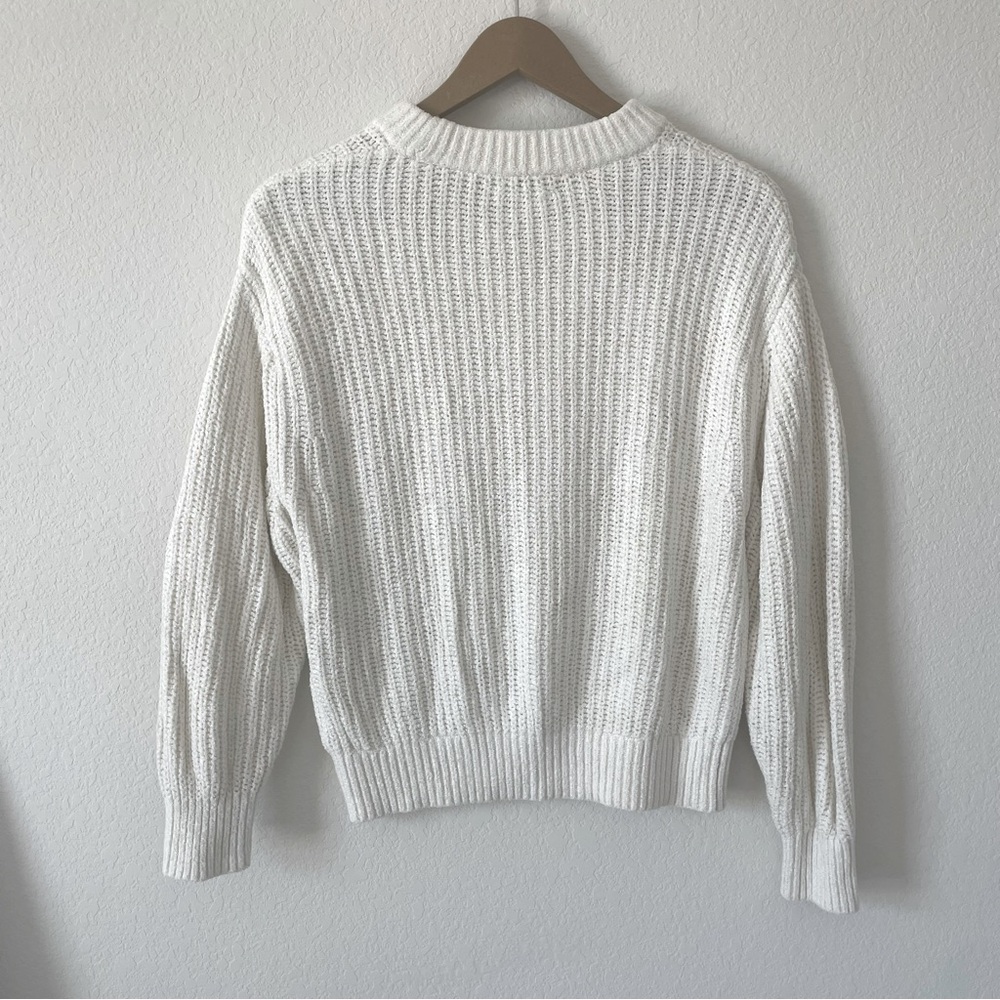 Aritzia Wilfred Essential Chenille Sweater in Oak Cream - Picture 3 of 6